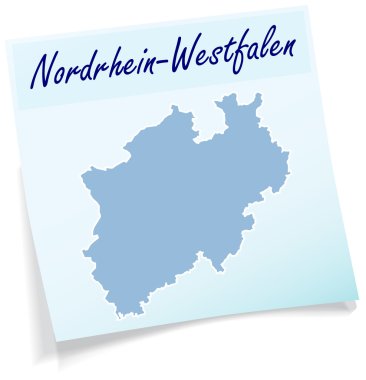 Kuzey Ren-Vestfalya yapışkan not olarak Haritası