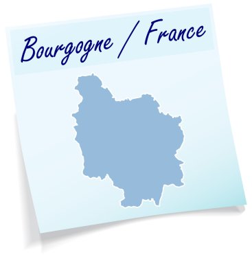 Mapa Burgundii jako notatka