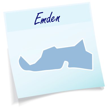 mapa de emden como nota auto-adesiva
