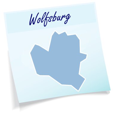 Yapışkan notu olarak wolfsburg Haritası