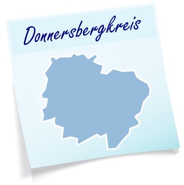 Yapışkan not olarak donnersbergkreis Haritası