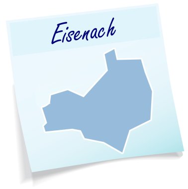 Yapışkan notu olarak eisenach Haritası