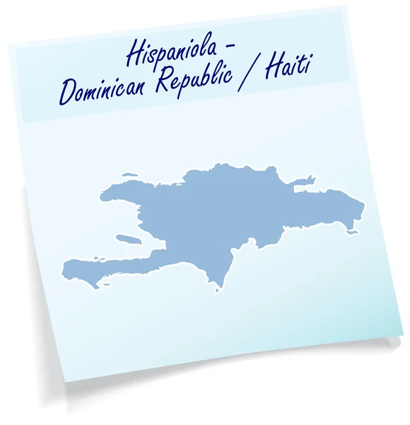 Map of hispaniola as sticky note — Stock Vector