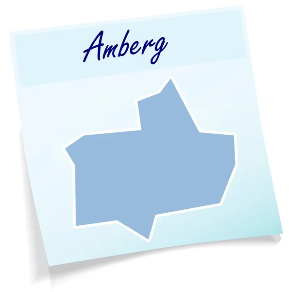 Map of Amberg as sticky note — Stock Vector