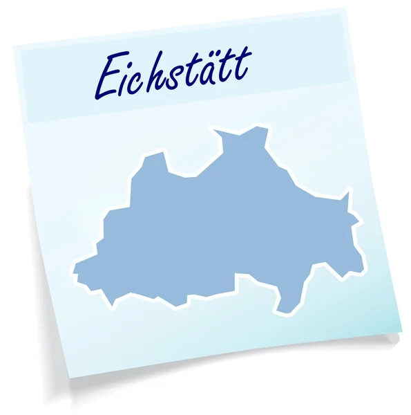 Mapa de eichstaett como nota adhesiva — Wektor stockowy