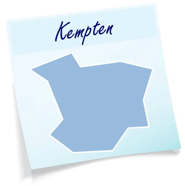 付箋として kempten の地図 — ストックベクタ