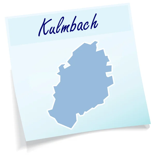 Map of Kulmbach as sticky note — Stock Vector