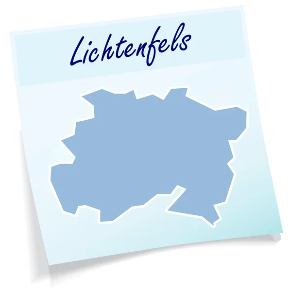 La mappa di Lichtenfels come nota adesiva — Vettoriale Stock
