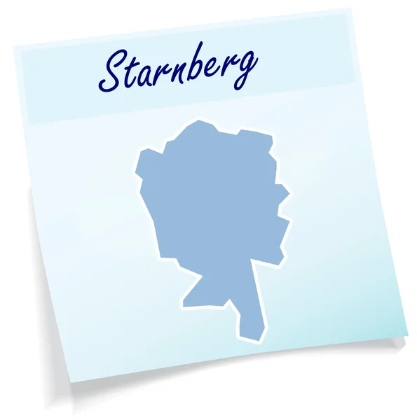 Map of Starnberg as sticky note — Stock Vector