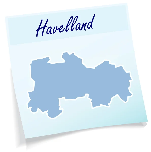 Mapa de Havelland como nota adhesiva — Archivo Imágenes Vectoriales