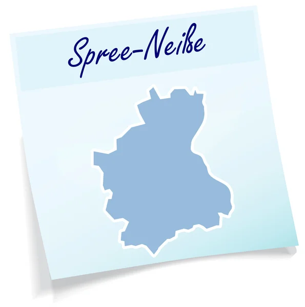 Map of Spree-Neisse as sticky note — Stock Vector