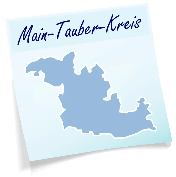 Карта Майн-Таубер-Крайса в виде липкой ноты — стоковый вектор