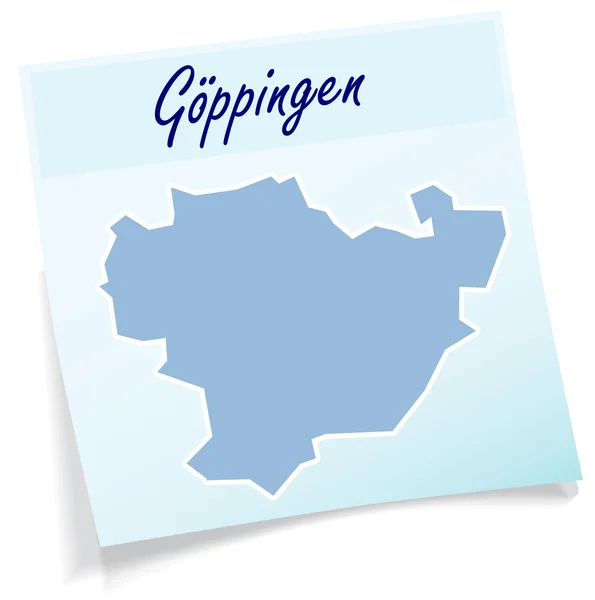Map of Goeppingen as sticky note — Stock Vector