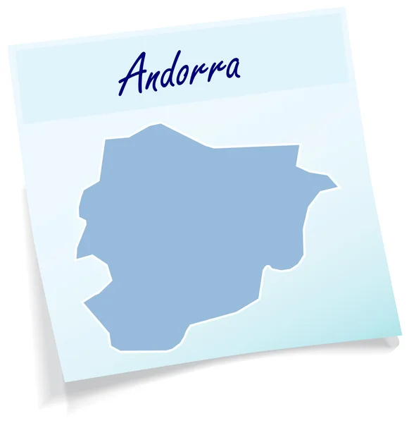 Mapa de Andorra como nota adhesiva — Vector de stock