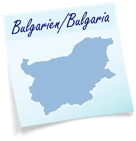 Map of Bulgaria as sticky note — Stock Vector