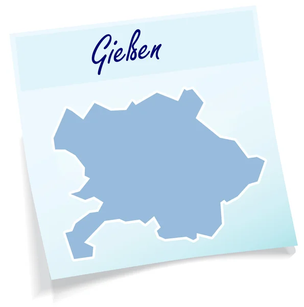 Map of giessen as sticky note — Stock Vector