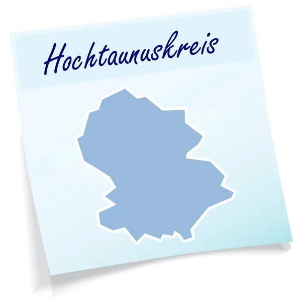 Mapa de Hochtaunuskreis como nota adhesiva — Vector de stock