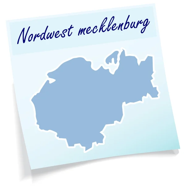 Karta över nordwestmecklenburg som fästis — Stock vektor