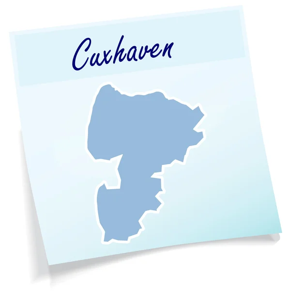 Mapa cuxhaven jako rychlé poznámky — Stockový vektor