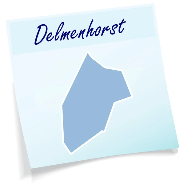 Karte von Delmenhorst als Haftnotiz — Stockvektor
