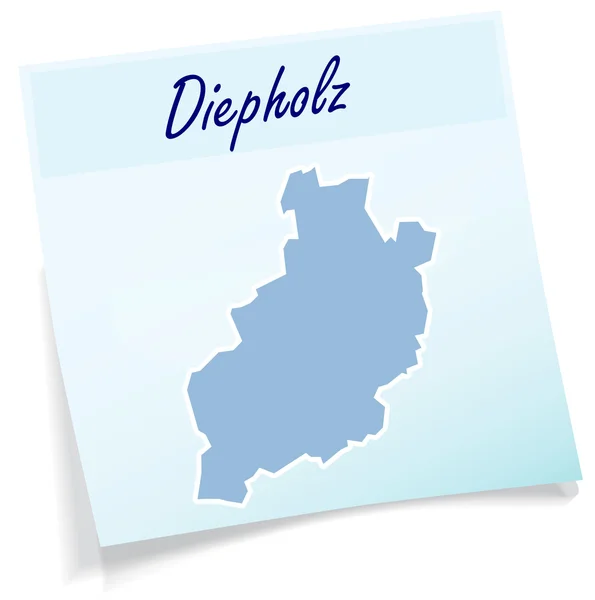 Map of Diepholz as sticky note — Stock Vector