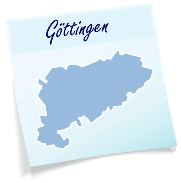 Karte von Göttingen als Haftnotiz — Stockvektor