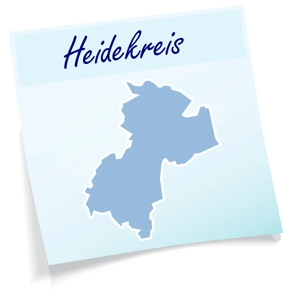 La carte de Heidekreis comme note collante — Image vectorielle