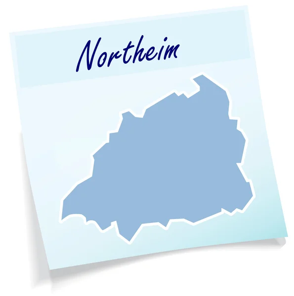 La mappa di Northeim come nota adesiva — Vettoriale Stock