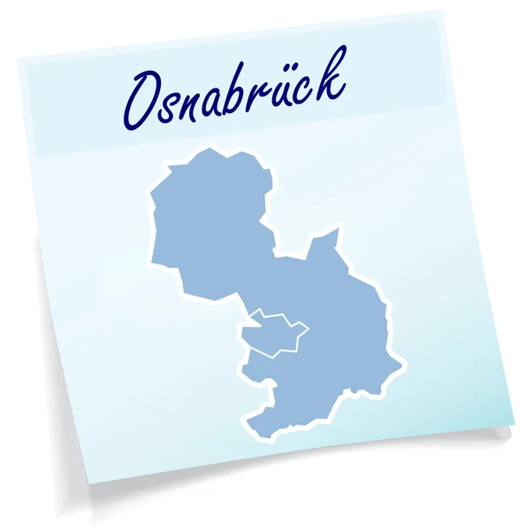 Karte von Osnabrück als Haftnotiz — Stockvektor