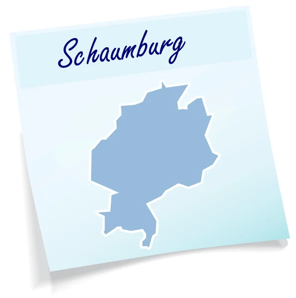 Karte von Schaumburg als Haftnotiz — Stockvektor