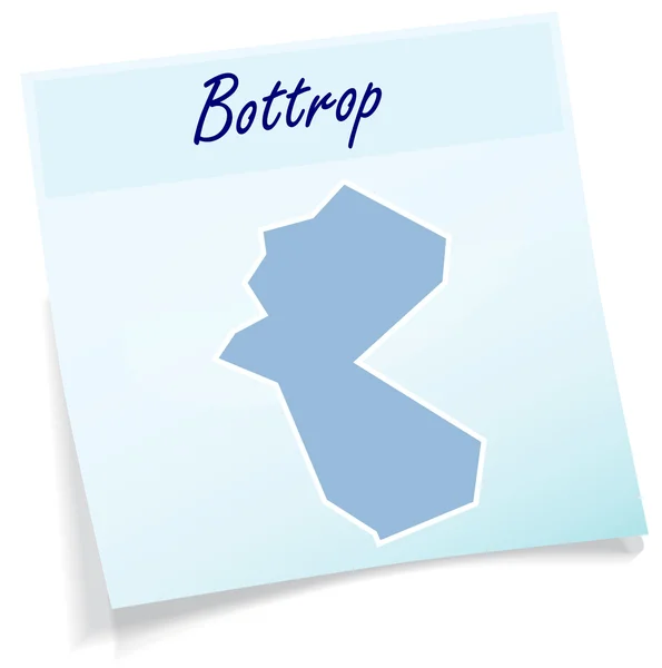 Mapa de Bottrop como nota adhesiva — Archivo Imágenes Vectoriales
