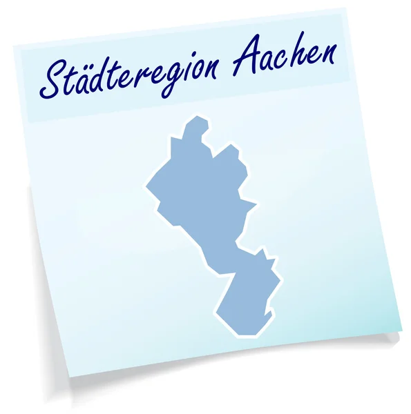 Map of Aachen as sticky note — Stock Vector