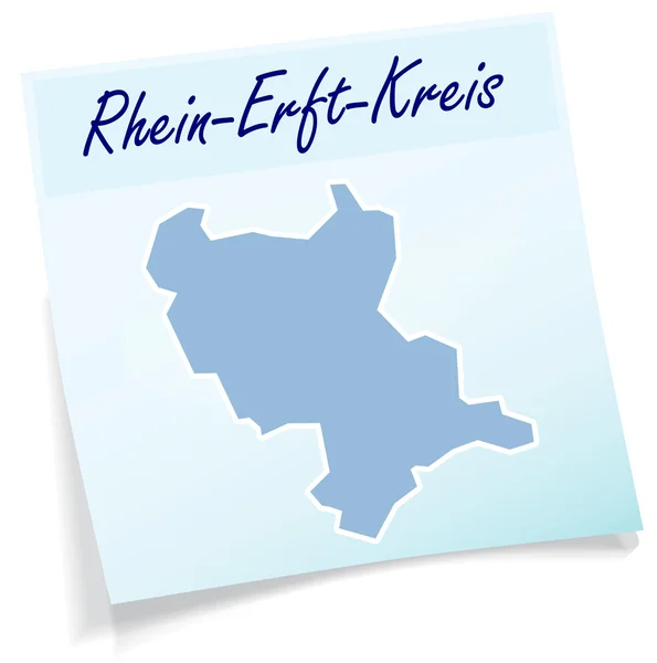 Mapa de Rhein-Erft-Kreis como nota adhesiva — Vector de stock