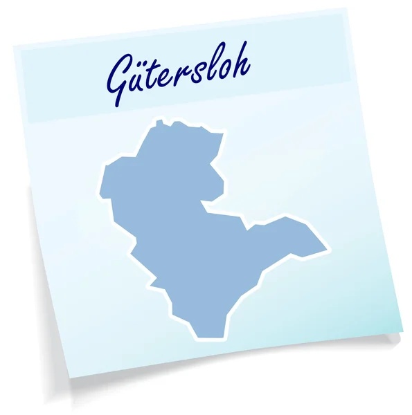 Mapa de Guetersloh como nota adhesiva — Vector de stock
