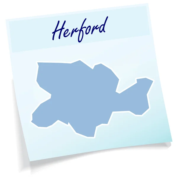 Carte de Herford comme note collante — Image vectorielle