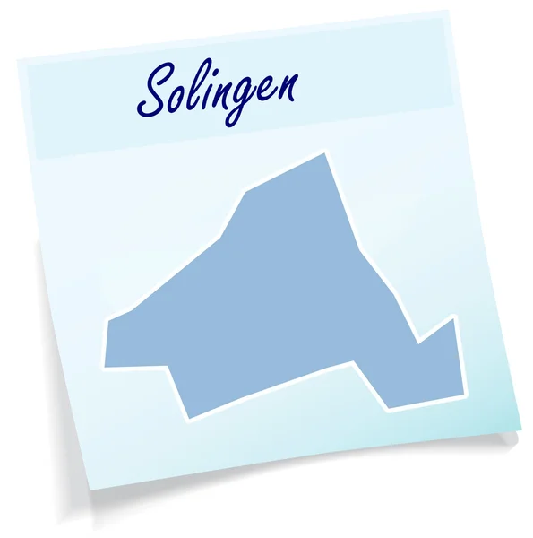 Map of solingen as sticky note — Stock Vector