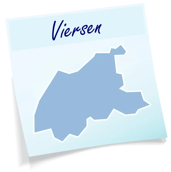 La carte de Viersen comme note collante — Image vectorielle