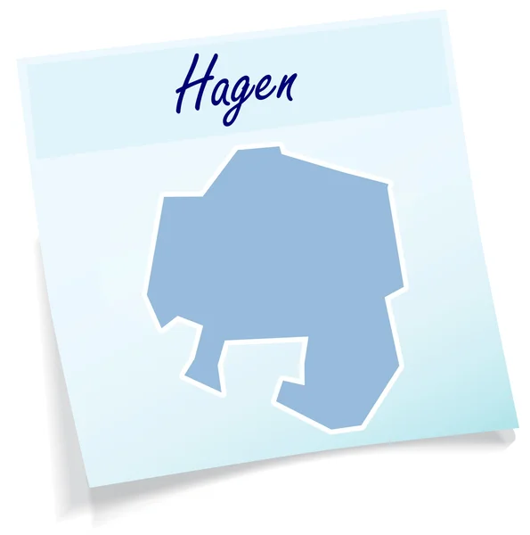 Mapa de Hagen como nota pegajosa — Vetor de Stock