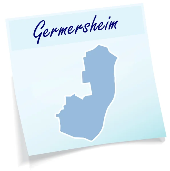 Karte von Germersheim als Haftnotiz — Stockvektor