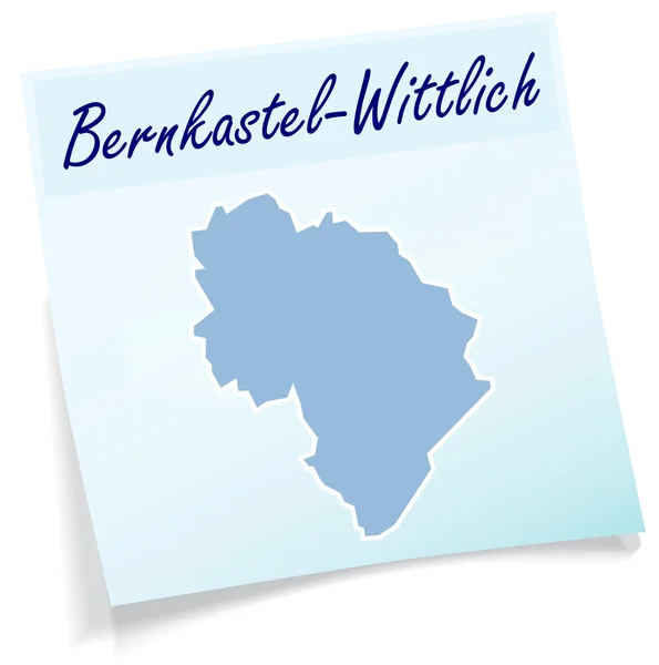 Mapa de Bernkastel-Wittlich como nota adhesiva — Vector de stock