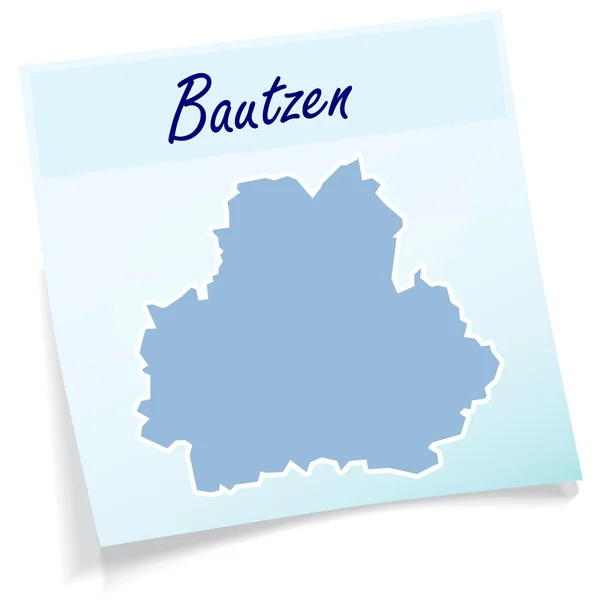 Map of bautzen as sticky note — Stock Vector