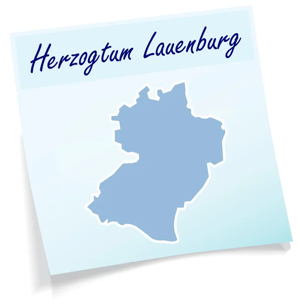 Mapa de Herzogtum-Lauenburg como nota adhesiva — Archivo Imágenes Vectoriales