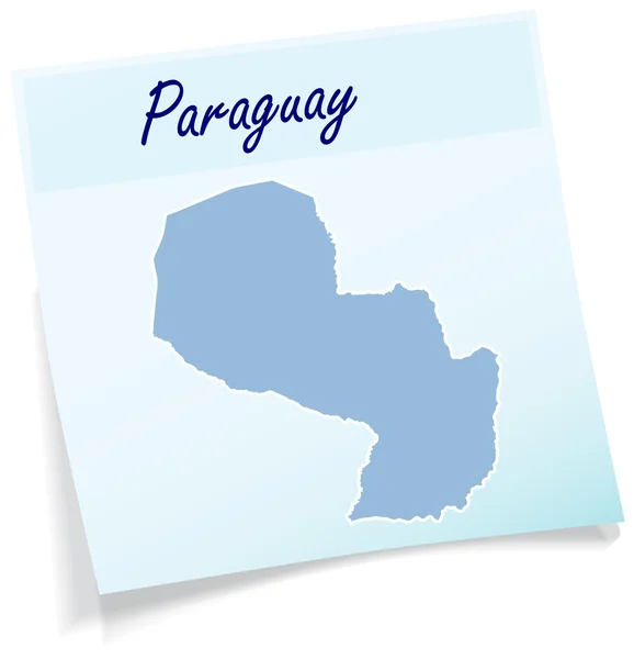 Mapa de Paraguay como nota adhesiva — Vector de stock