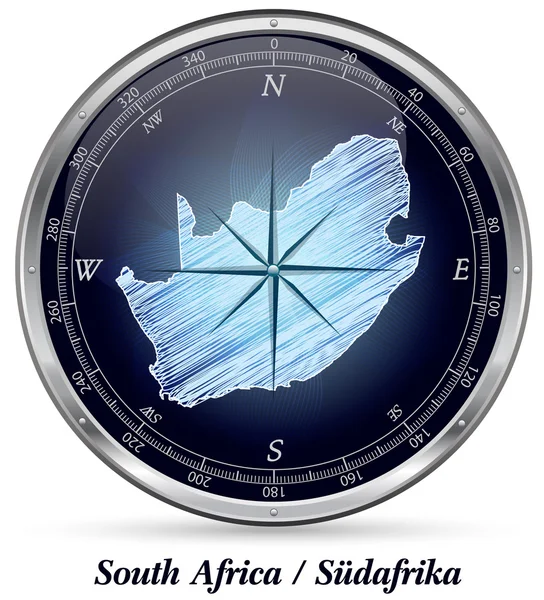 Güney Afrika Haritası sınırları ile — Stok Vektör