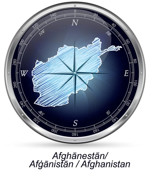 Karta över afghanistan med kantlinjer — Stock vektor