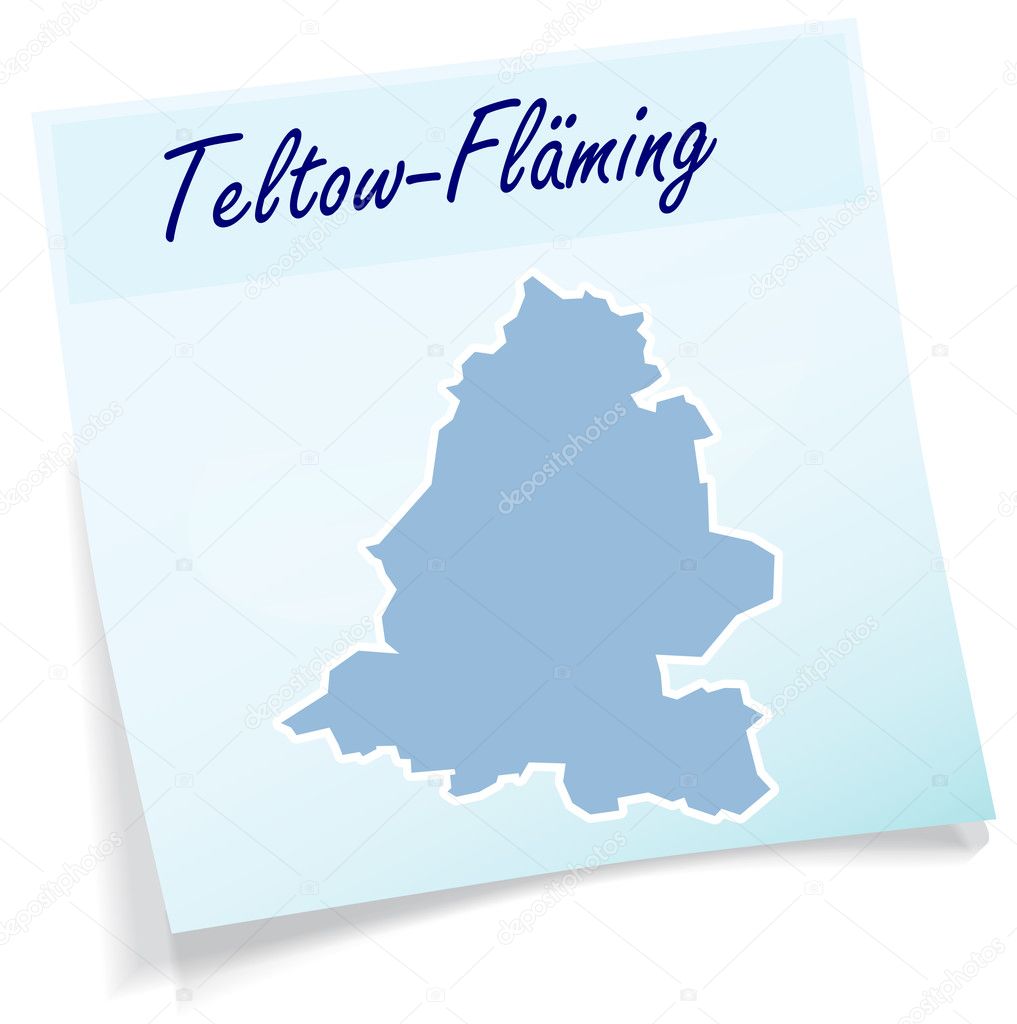 Map of Teltow-Flaeming as sticky note