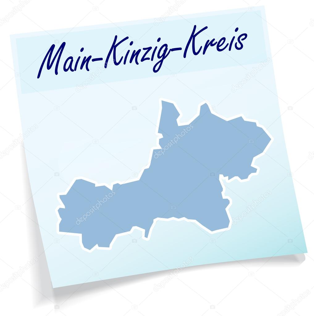 Map of Main-Kinzig-Kreis as sticky note