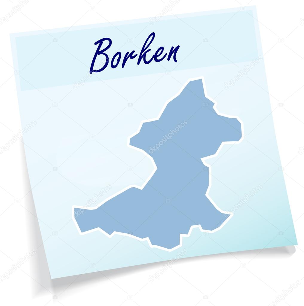 Map of Borken as sticky note