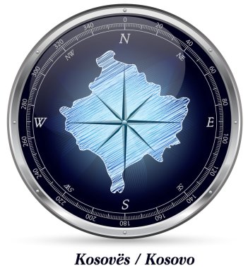 kenarlıklı Kosova Haritası