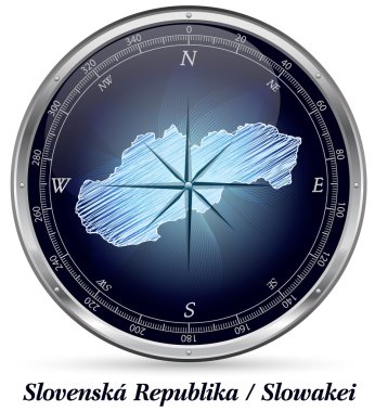 Kenarlıklar ile Slovakya Haritası
